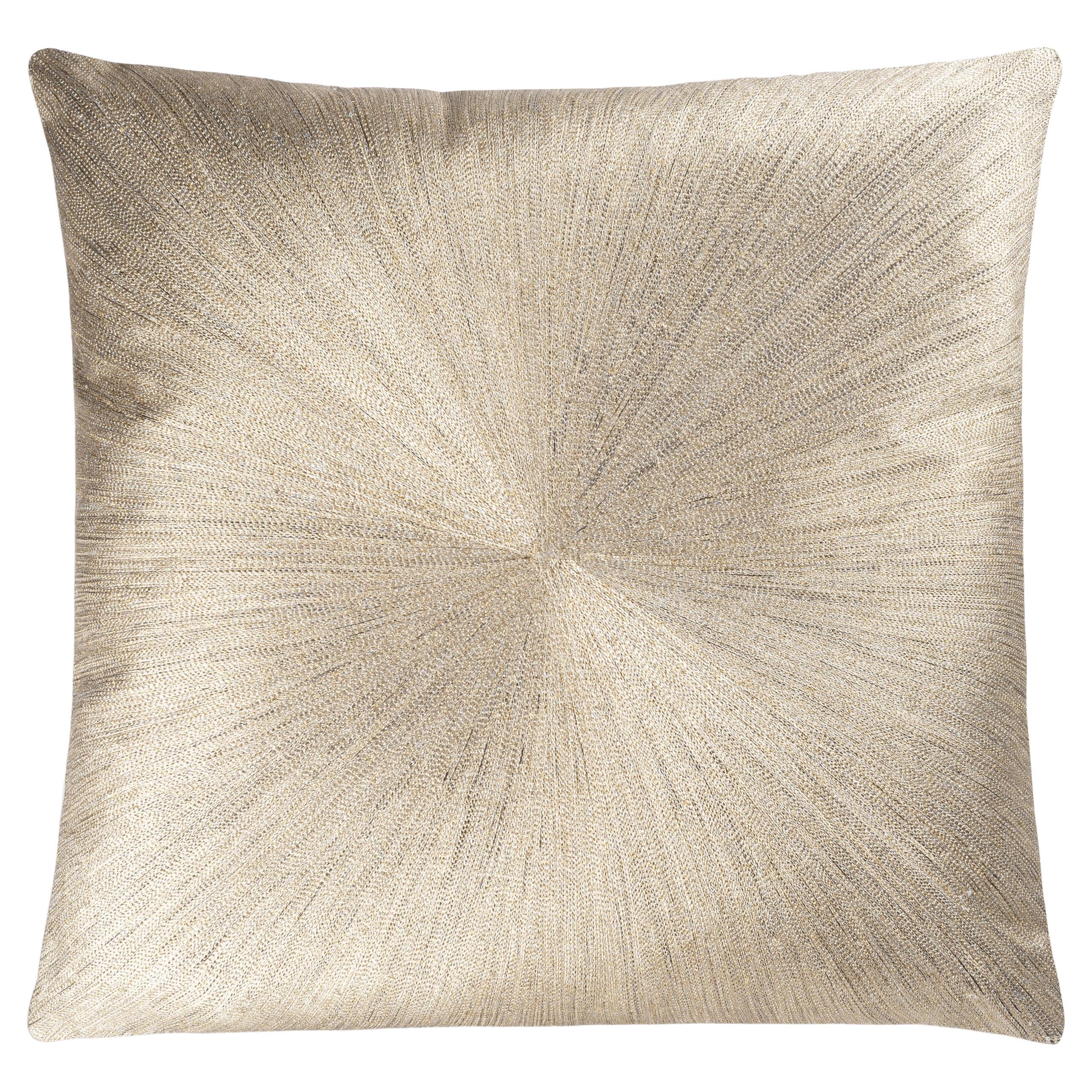 Nim Pillow, Charcoal Gold Linen