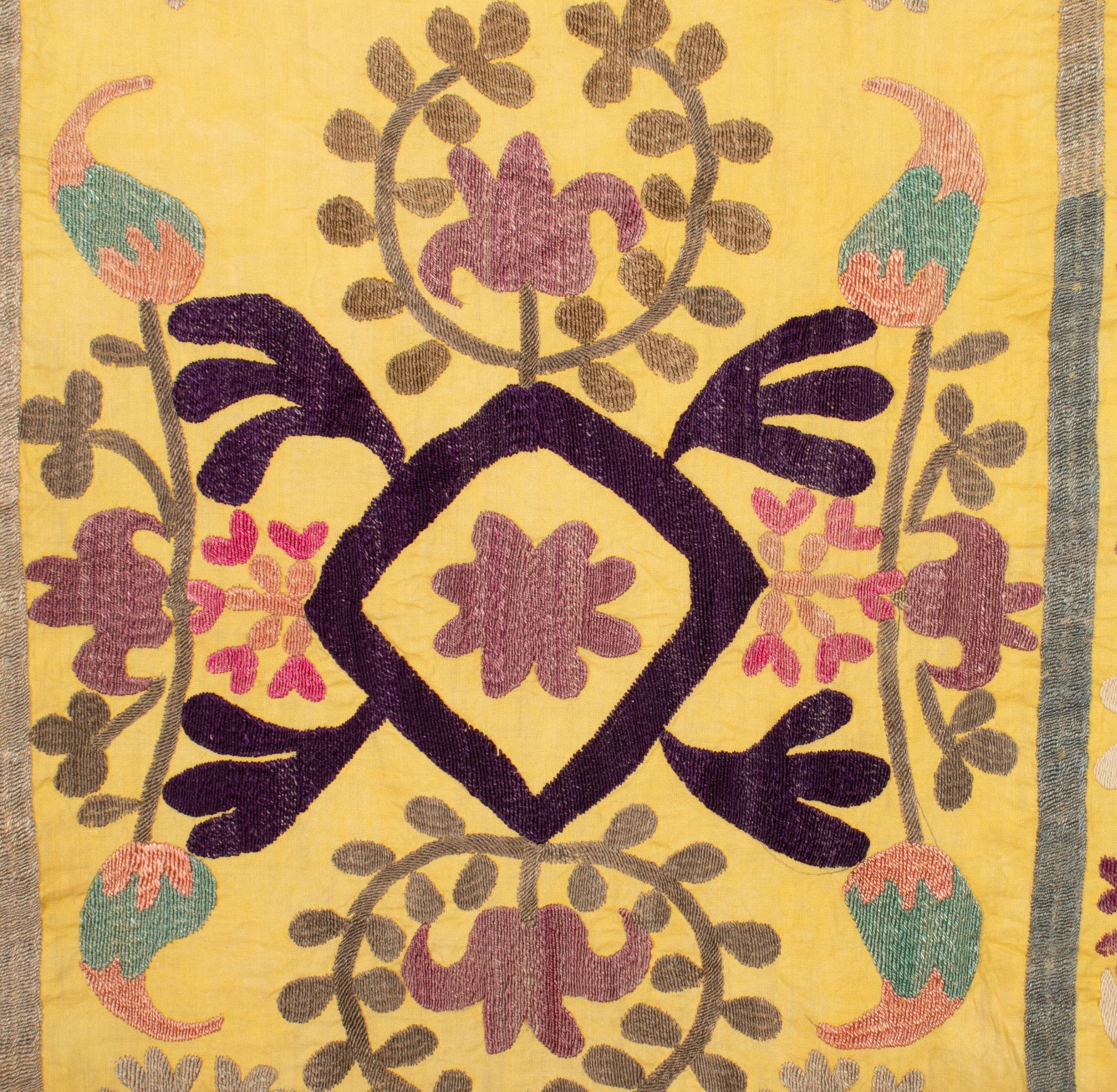 Cotton Nim Suzani from Uzbekistan, Central Asia, Mid-20th Century