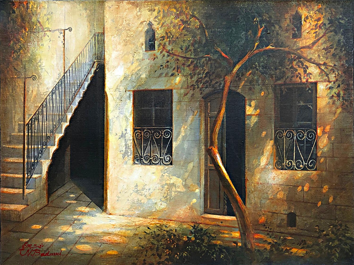 Nimat Badawi Figurative Painting - Street in Old Aleppo No.5