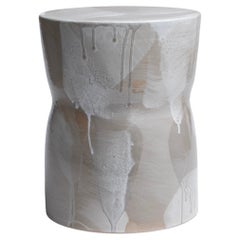 Nimbe 01 Glazed Stoneware Stool by Pascale Girardin