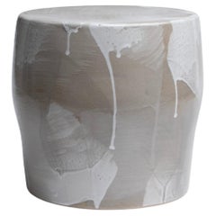 Nimbe 06 Glazed Stoneware Stool by Pascale Girardin