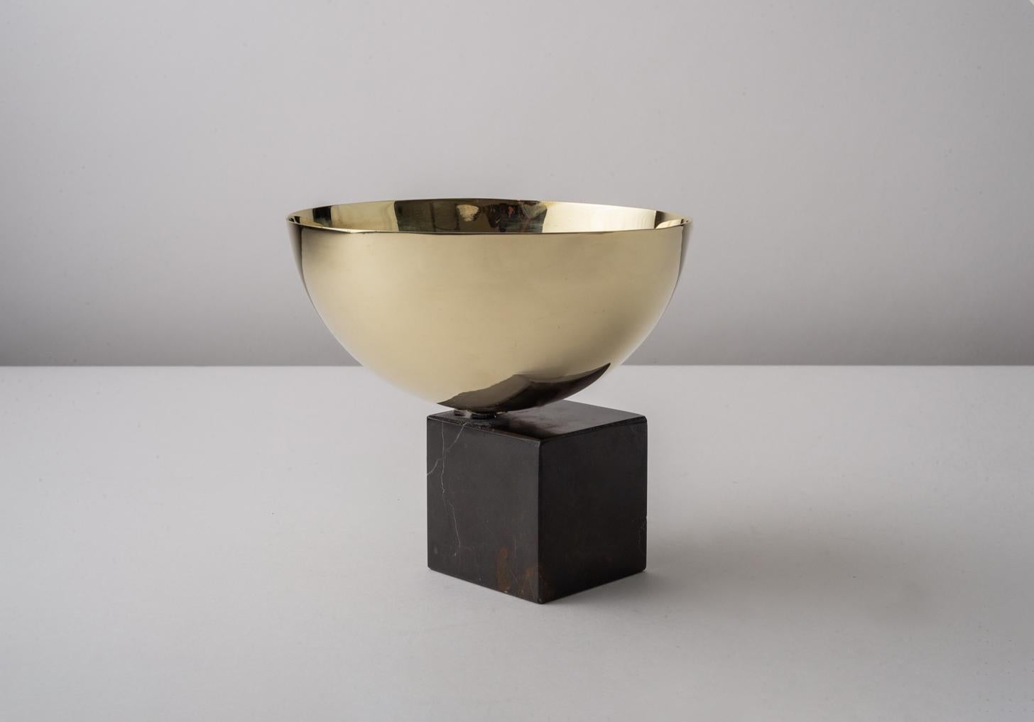 Nimbo Brass & White Marble Bowl For Sale 6