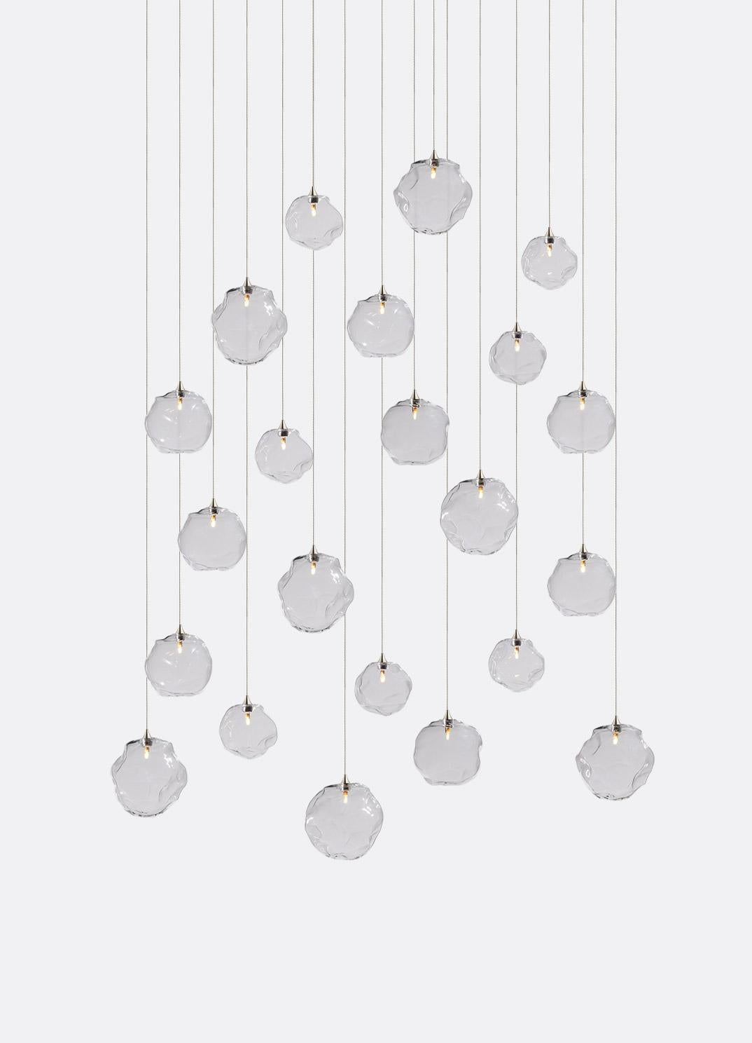 Hand blown glass pendants fixtures. 22 glass pendants on 18