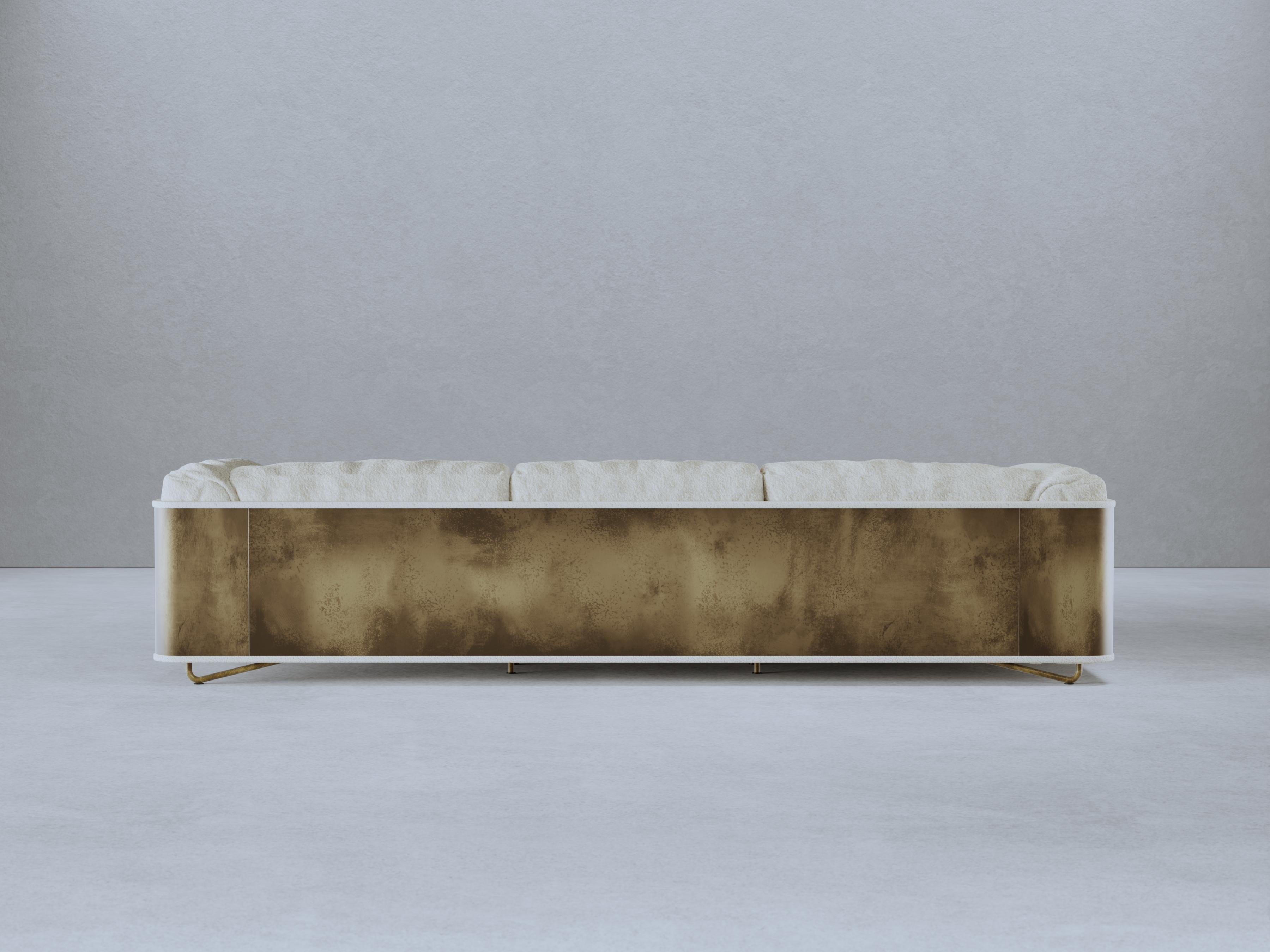 Brass Nimbus Saint Germain Sofa by Gio Pagani For Sale