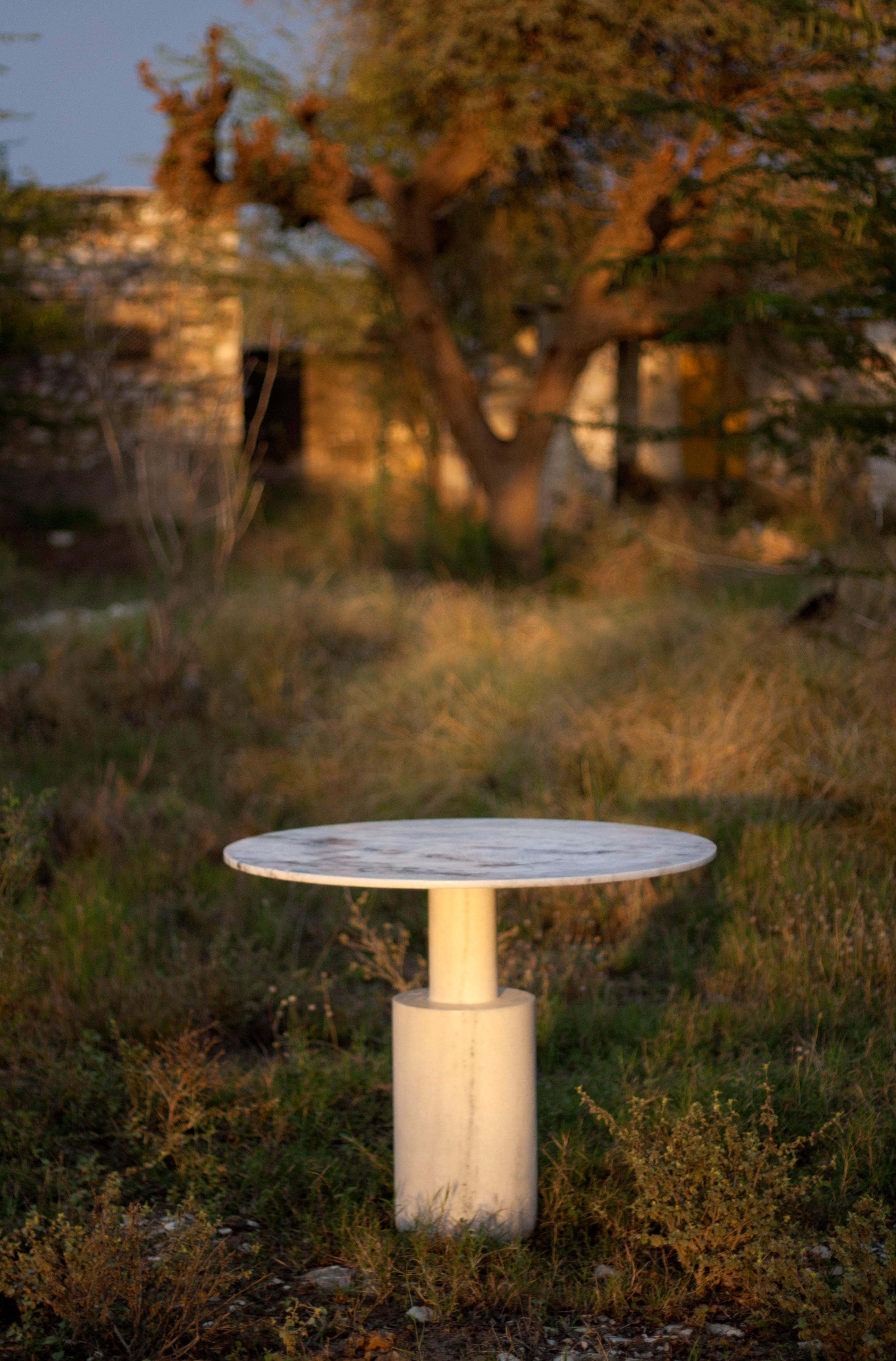 Other Nimbus Table in Mist White Marble For Sale