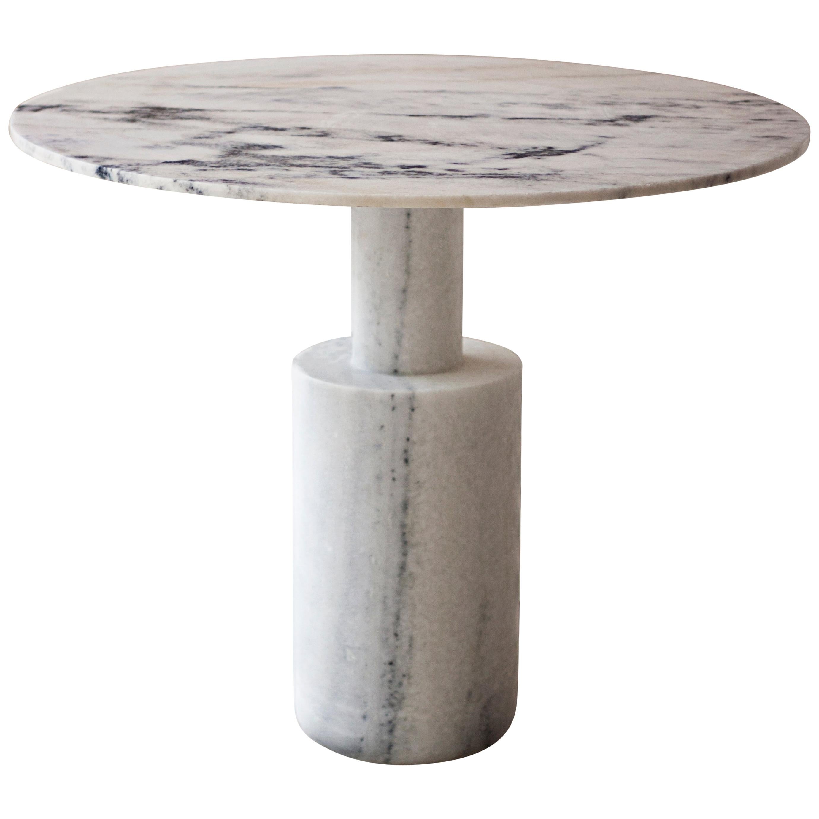 Nimbus Table in Mist White Marble For Sale