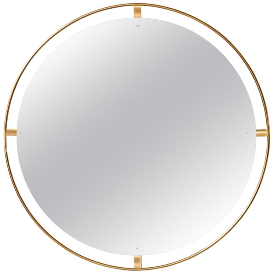 Nimbus Wall Mirror, Polished Brass For Sale