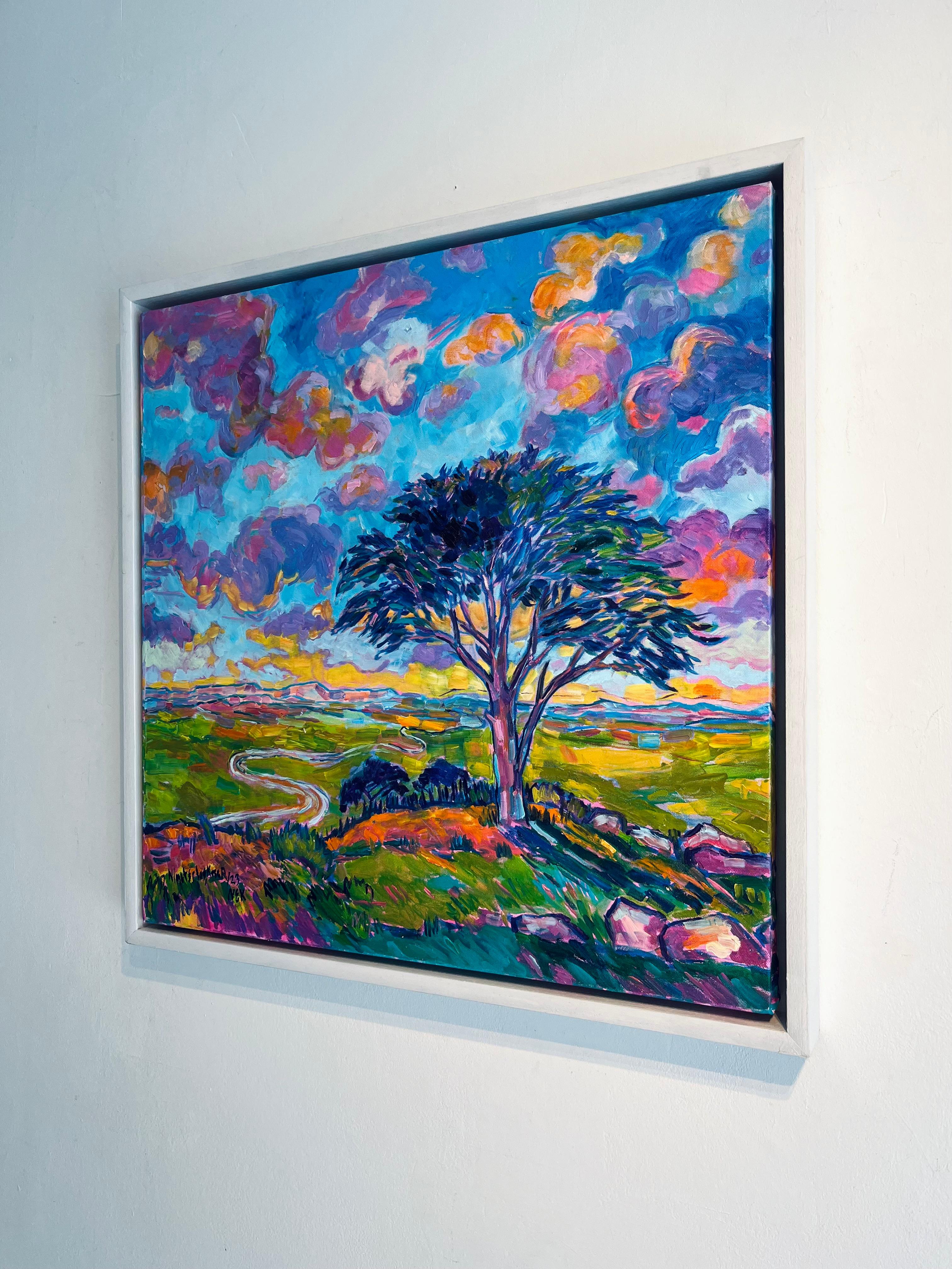 El camino de la esperanza-Pintura al óleo original de paisajes del impresionismo contemporáneo-Arte - Painting Impresionista de Nimet Keser