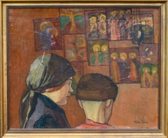 Peinture signée de l'artiste roumaine Nina Arbore (1889-1942)
