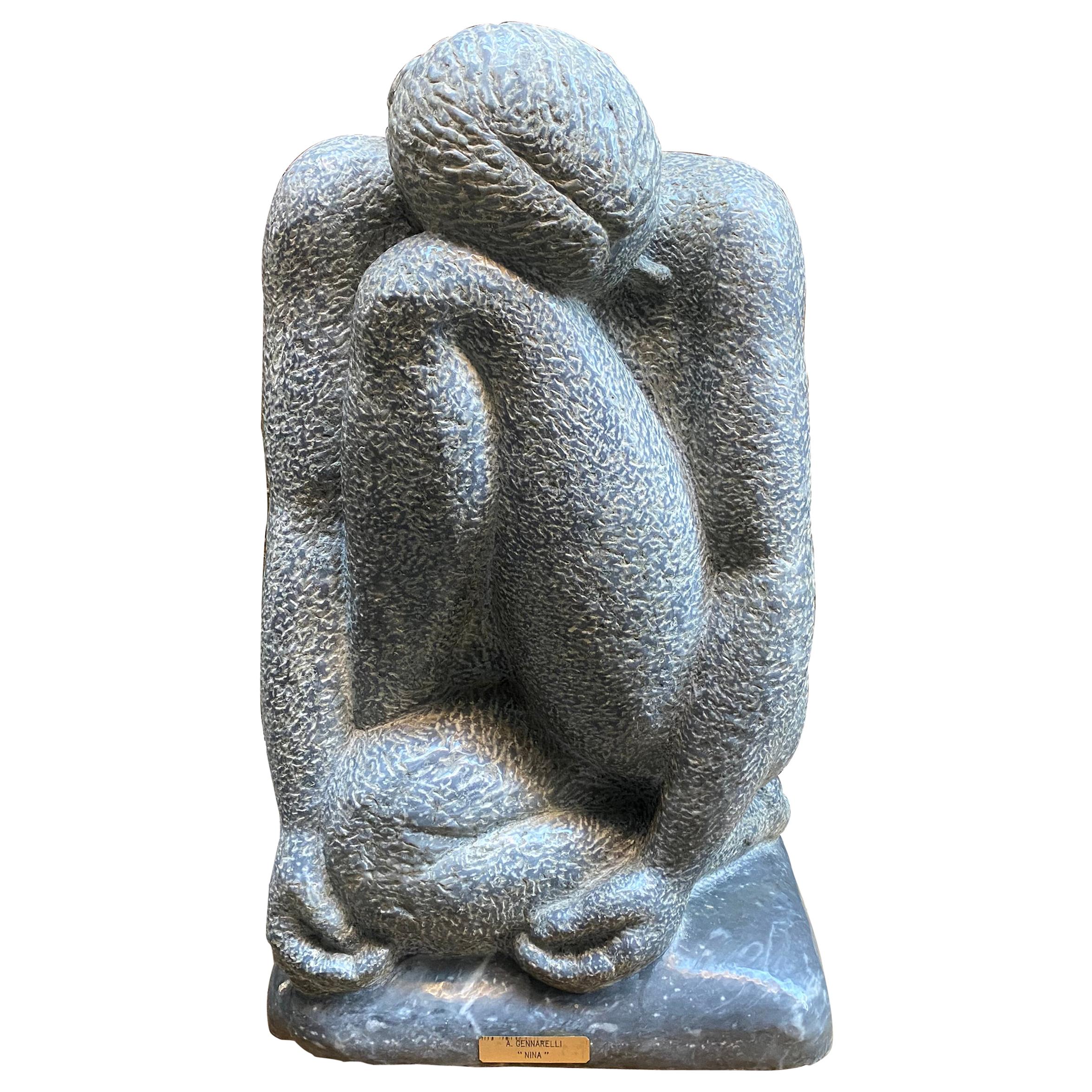 "Nina" Bardiglio Marble Sculpture