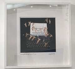 Searching for the Right Type 2, Limited Edition print, typewriter, figures, text