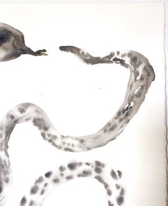 Black and White Snakes ink on Watercolor Paper