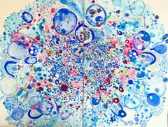 Blue Hue Butterfly Diptych Water effect