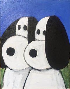 Double Snoopy Snoopy Twins Snoopy Portrait on Canvas