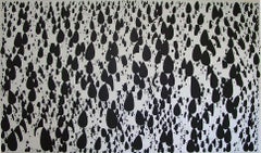 Nina Bovasso, Peintures horizontales noires et blanches sur toile