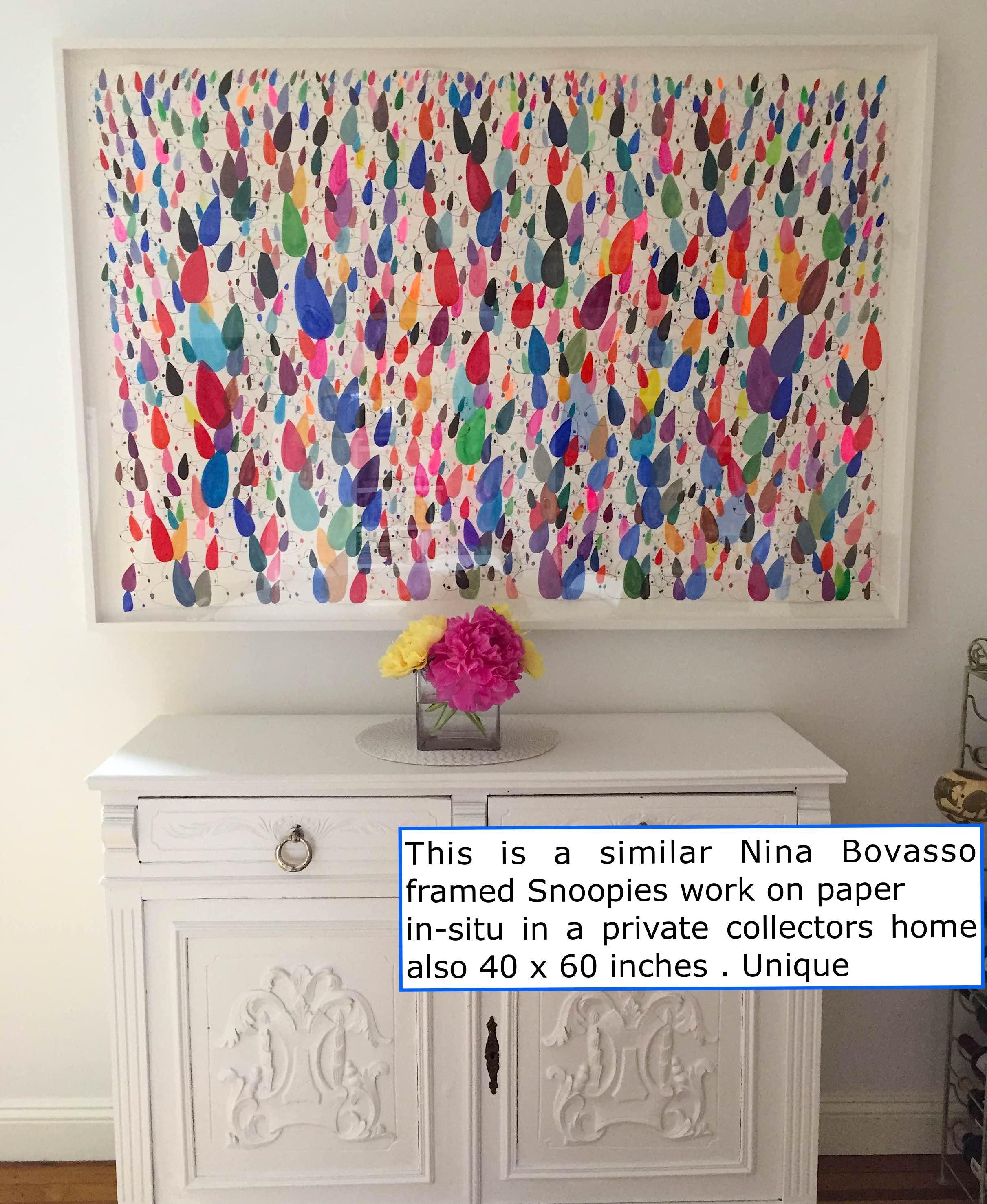 Large Multicolor  Snoopies Allover Crowd 40x60 inches on paper - Art by Nina Bovasso