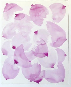rosa púrpura Multi Tetas dos 16x20 pulgadas Acuarela Pintura 