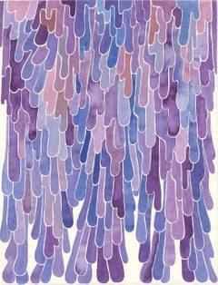 Purple Rain Abstraction watercolor on paper