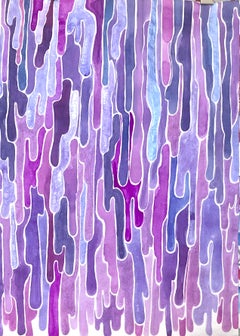 purple rain two with metallics work on paper