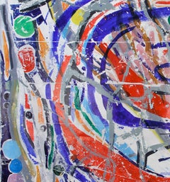 Large Transfer Painting Diptych Spaceship / Portal