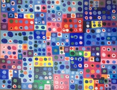 Colorful Dot in Grid Allover Pattern Jazzy Colors
