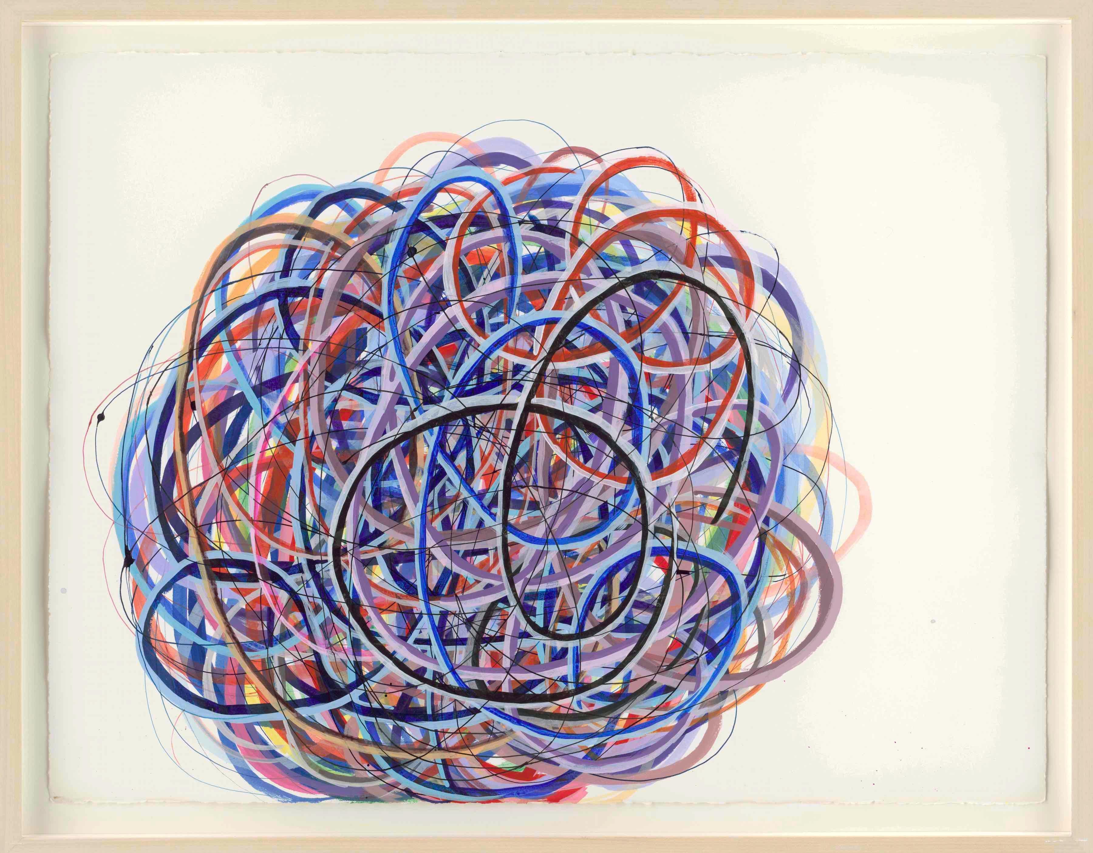 Nina Bovasso Abstract Drawing - Classic Nina Swirly Ball Giclee Print 30 x 40 inches