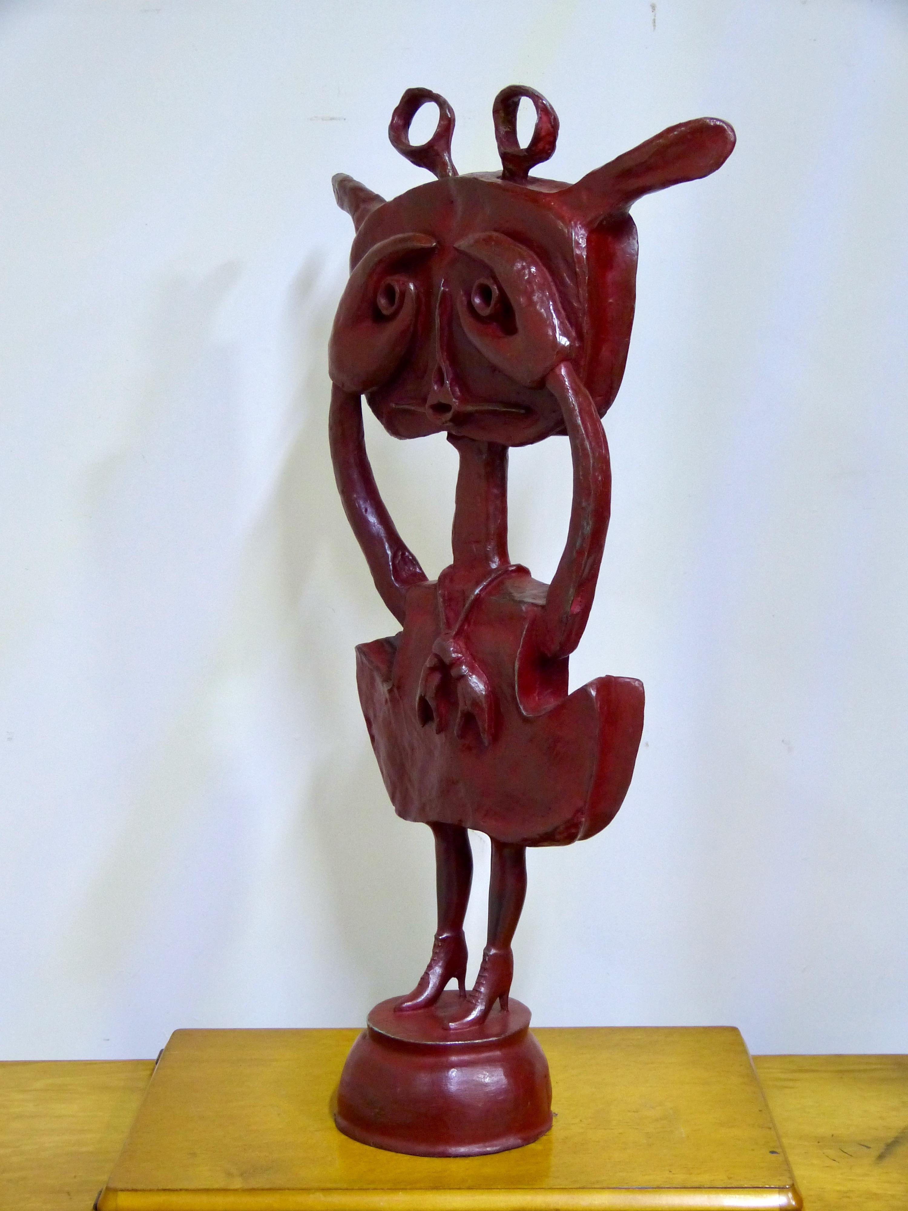 Patinated Niña Cangrejo 'Crab Girl' Bronze Sculpture by Oaxacan Artist Sergio Hernandez For Sale