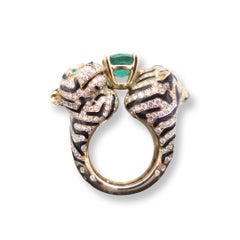 Nina & Co 18kt Diamond & Emerald Ring