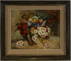 Nina De Martini - Framed 20th Century Oil, Floral Still Life