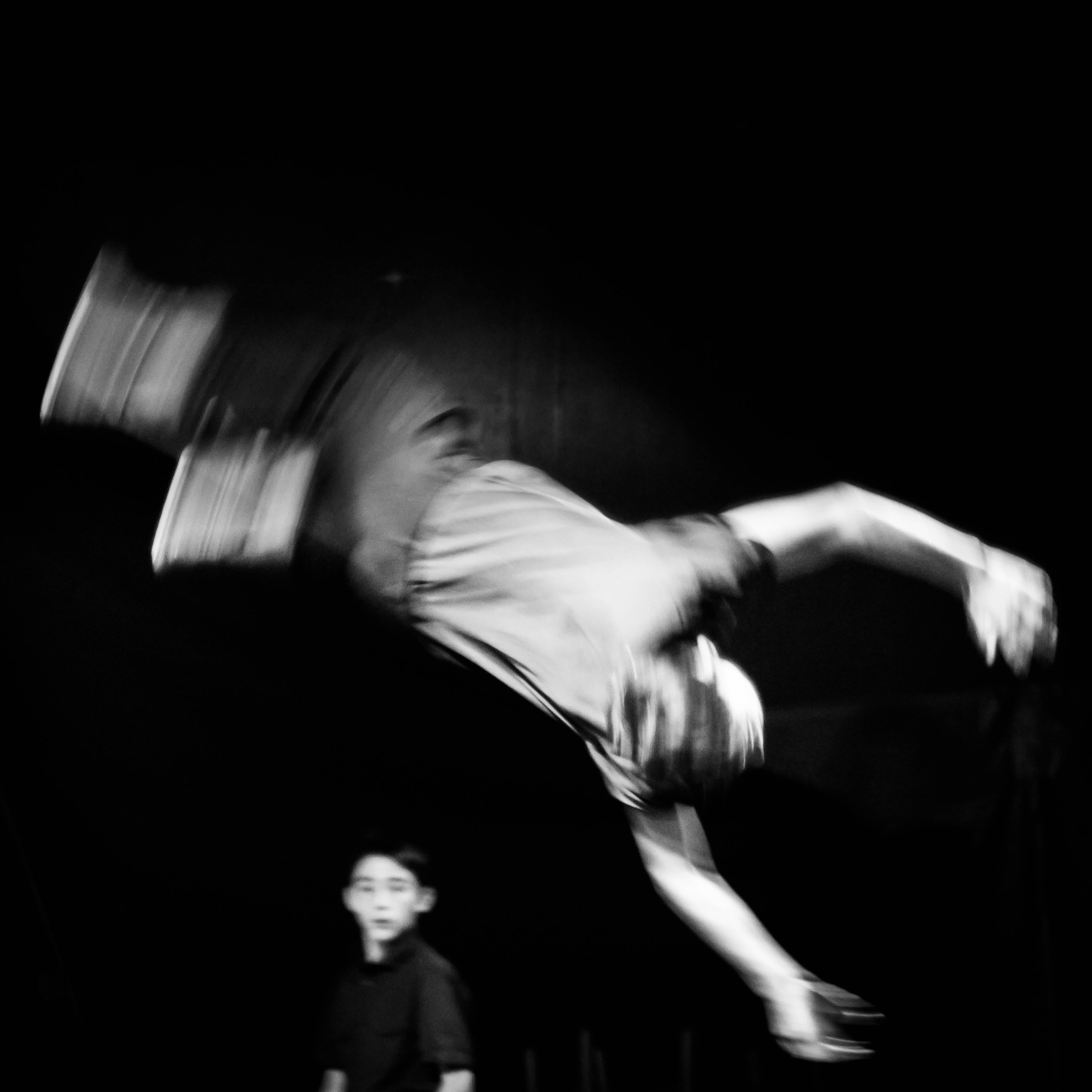 Nina Dietzel Black and White Photograph - Circus No. 3 / acrobat family / children - framed