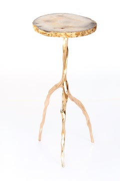 Nina Drink Table with Agate Top by Fakasaka Design
