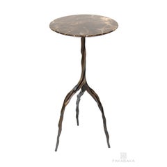 Nina Drink Table with Marrom Imperial Marble Top by Fakasaka Design