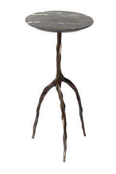 Nina Drink Table with Nero Marquina Marble Top by Fakasaka Design
