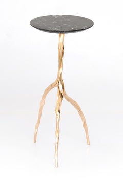Nina Drink Table with Nero Marquina Marble Top by Fakasaka Design