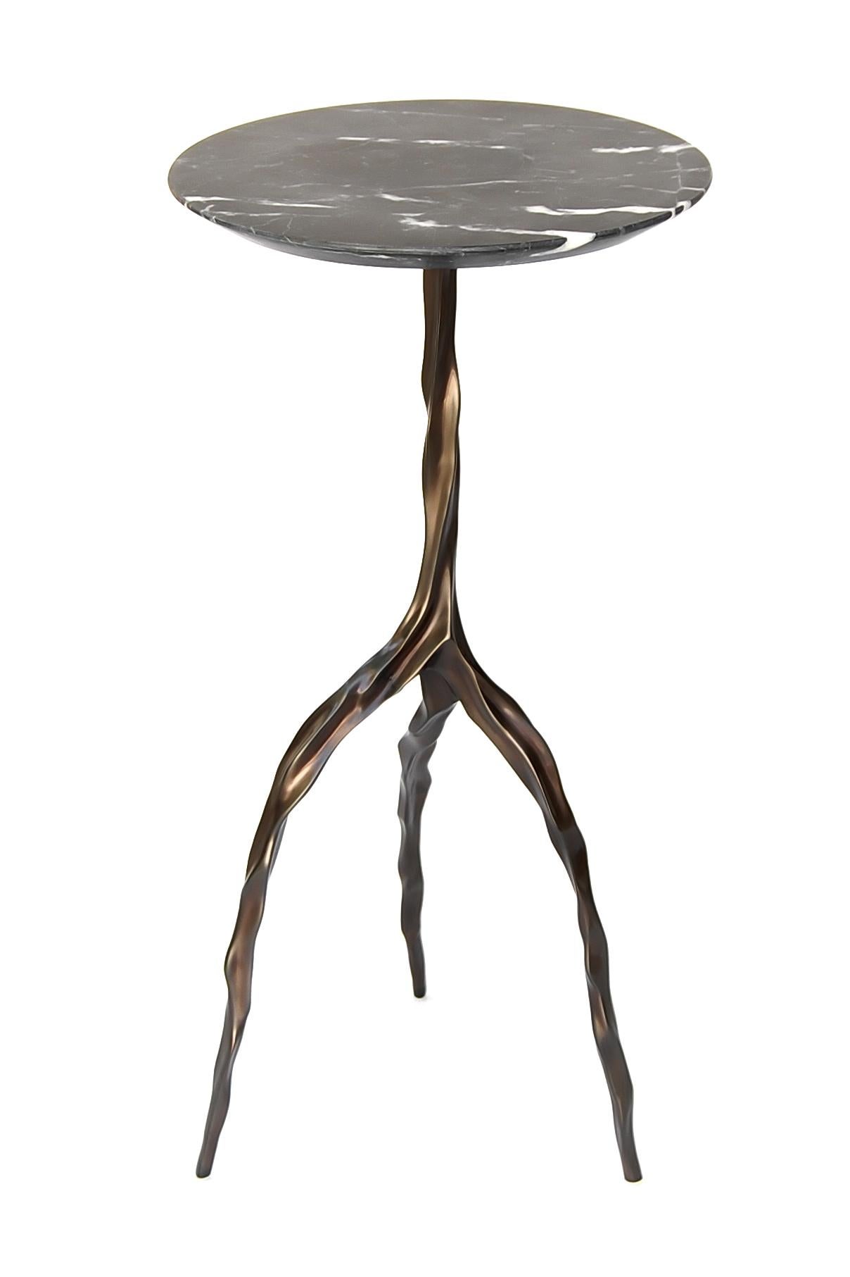 Other Nina Drink Table with Nero Marquina Marble Top by Fakasaka Design For Sale