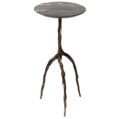 Nina Drink Table with Nero Marquina Marble Top by Fakasaka Design