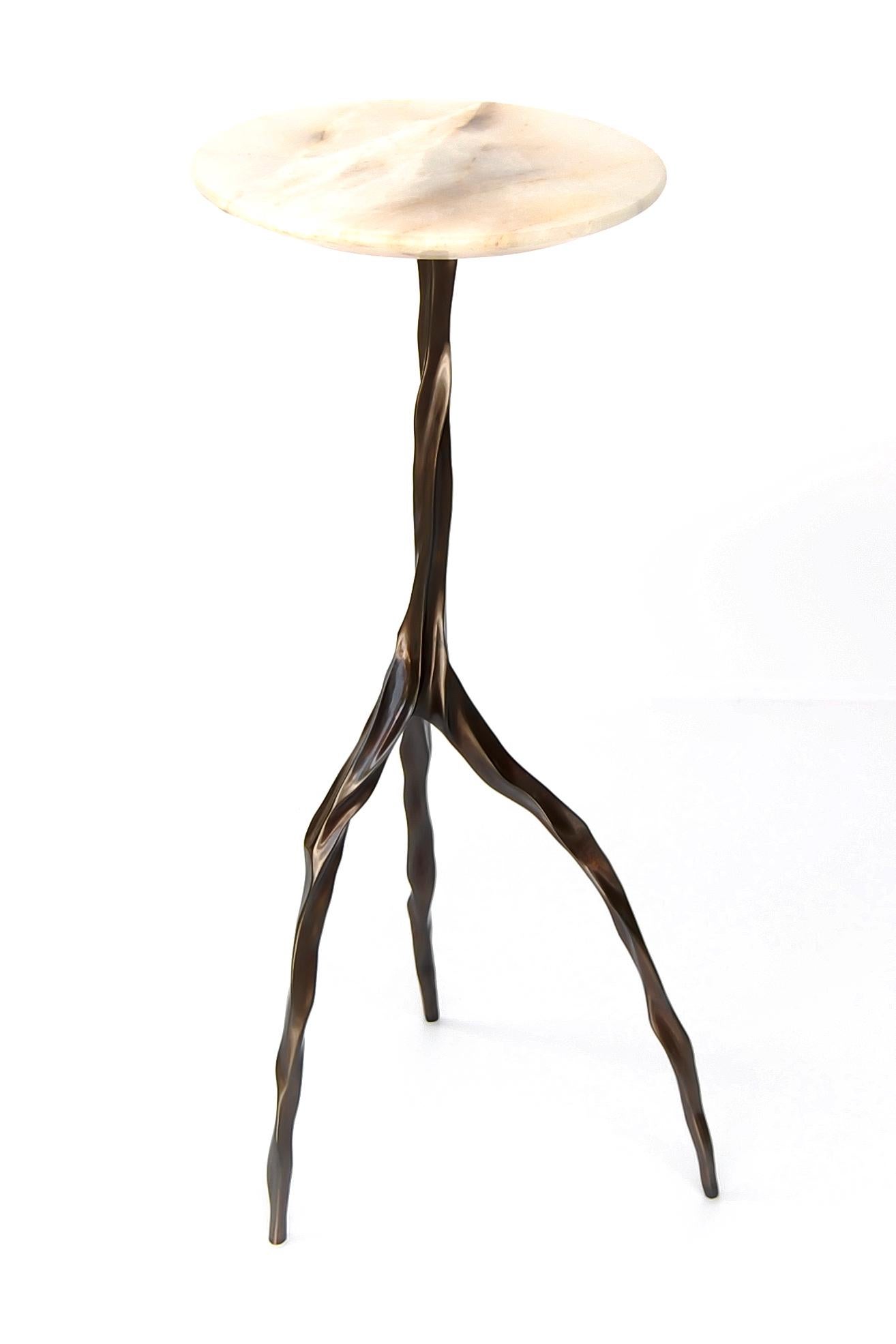 Modern Nina Drink Table with Onyx Top by Fakasaka Design For Sale