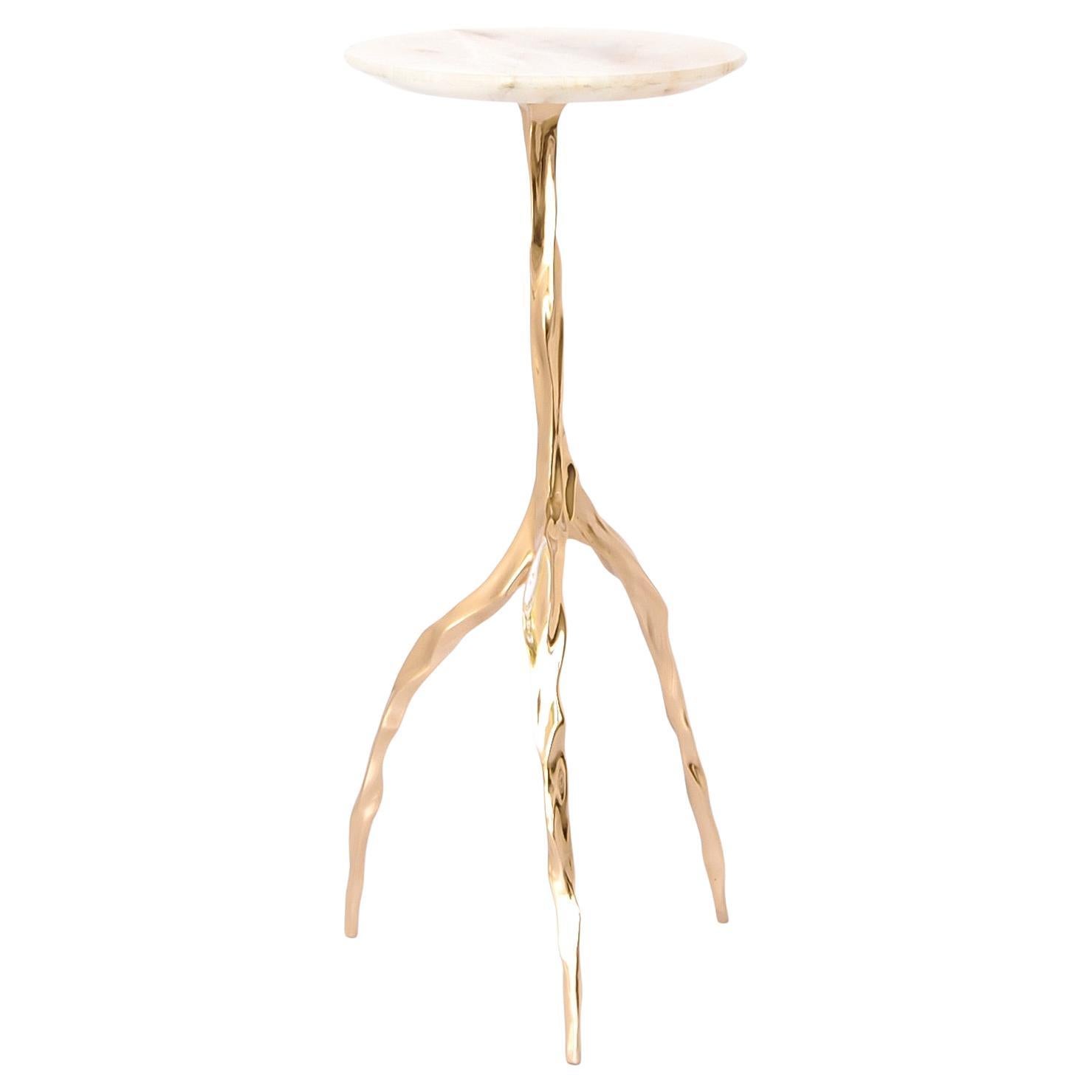 Table à boissons Nina avec plateau en onyx par Fakasaka Design en vente