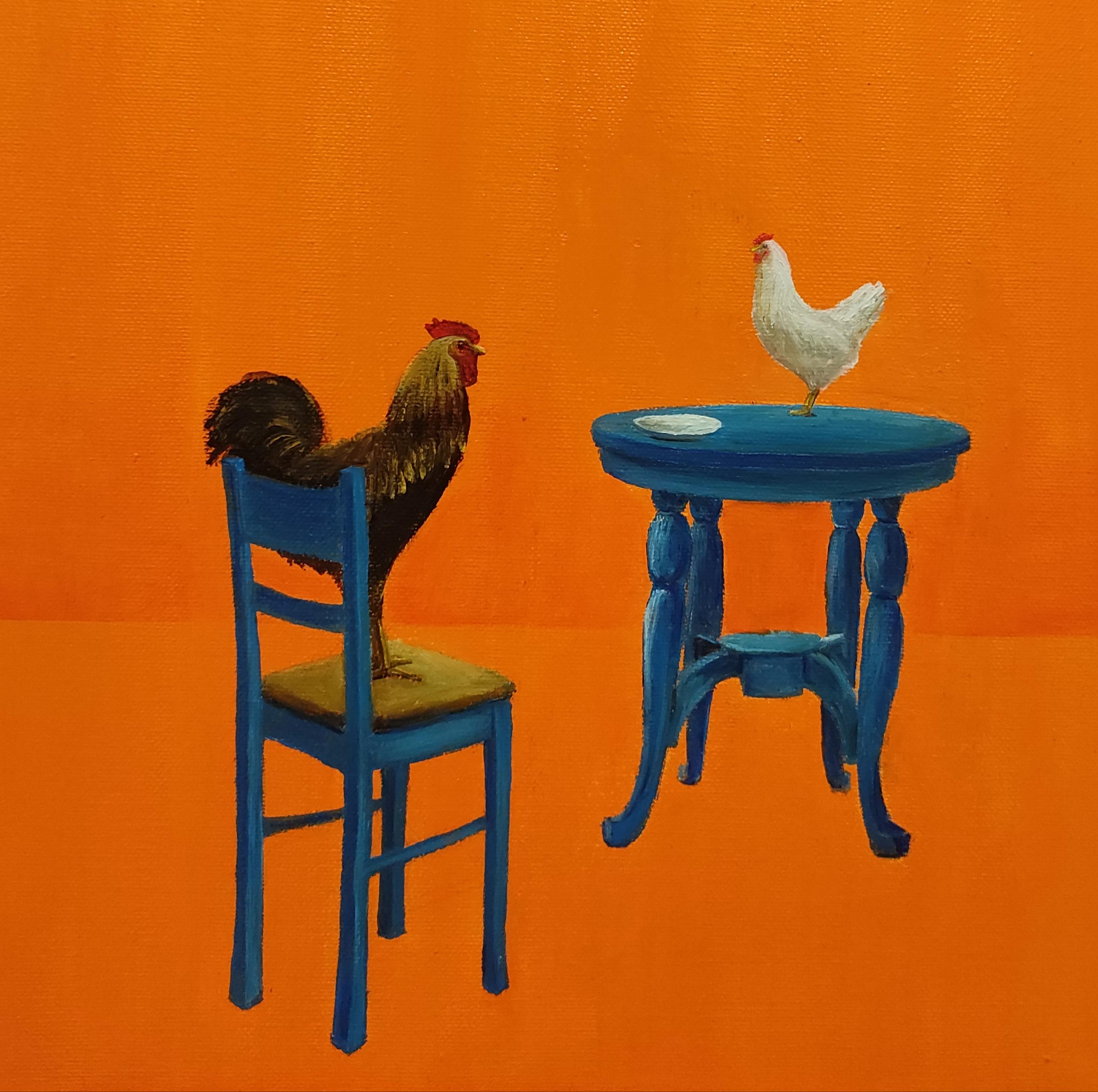 Et une chanson pour le dîner ! - Contemporain Painting par Nina Fedotova