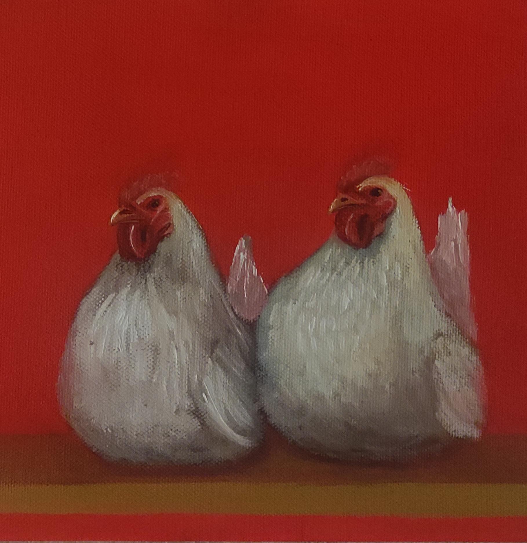 Kein Huhn. Provokation. (Zeitgenössisch), Painting, von Nina Fedotova