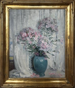 "Phlox" Nina Hill, Pastel Colors, Pink Impressionist Flowers Still Life