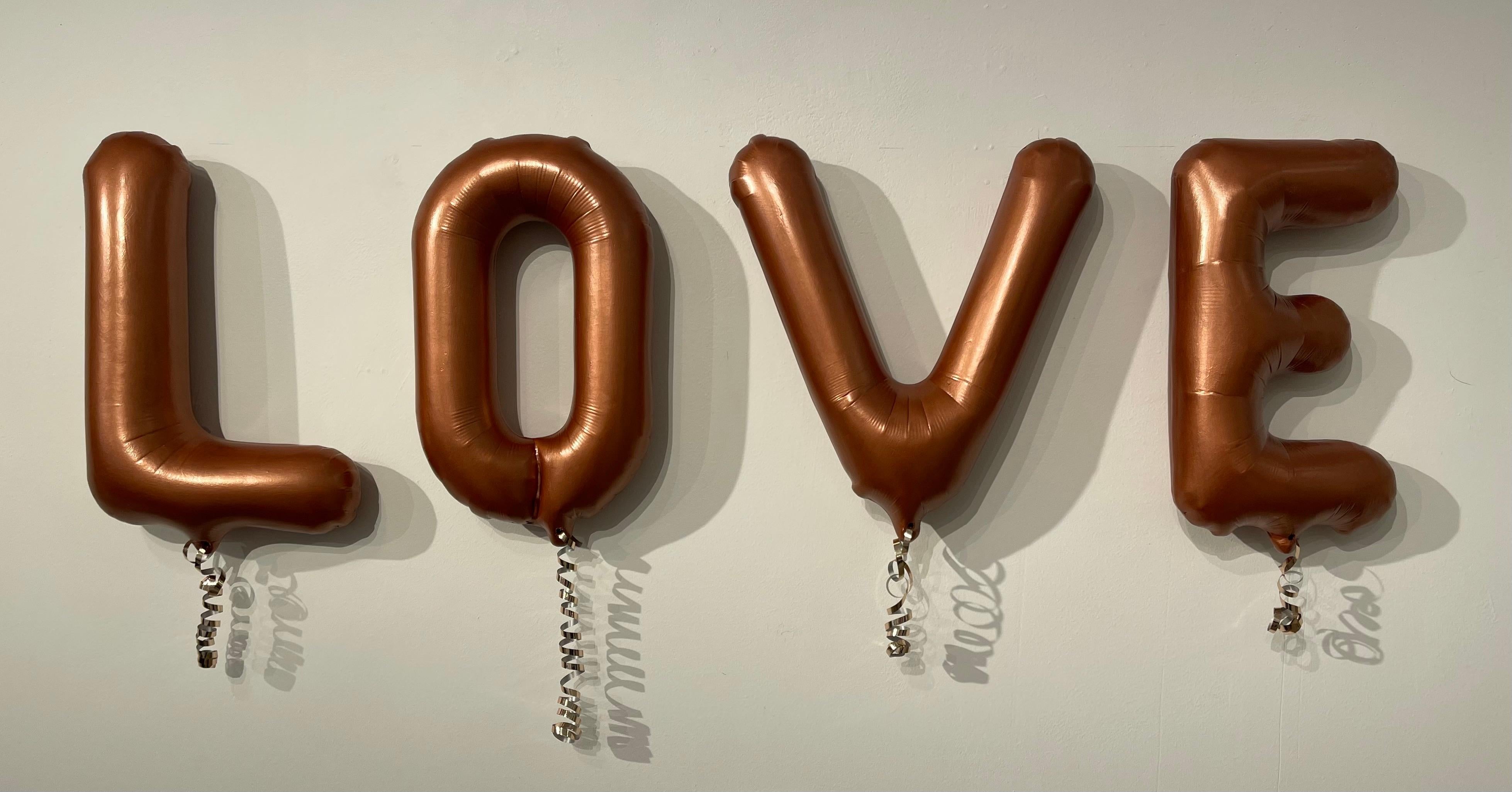 Nina Jun Still-Life Sculpture - LOVE - Copper
