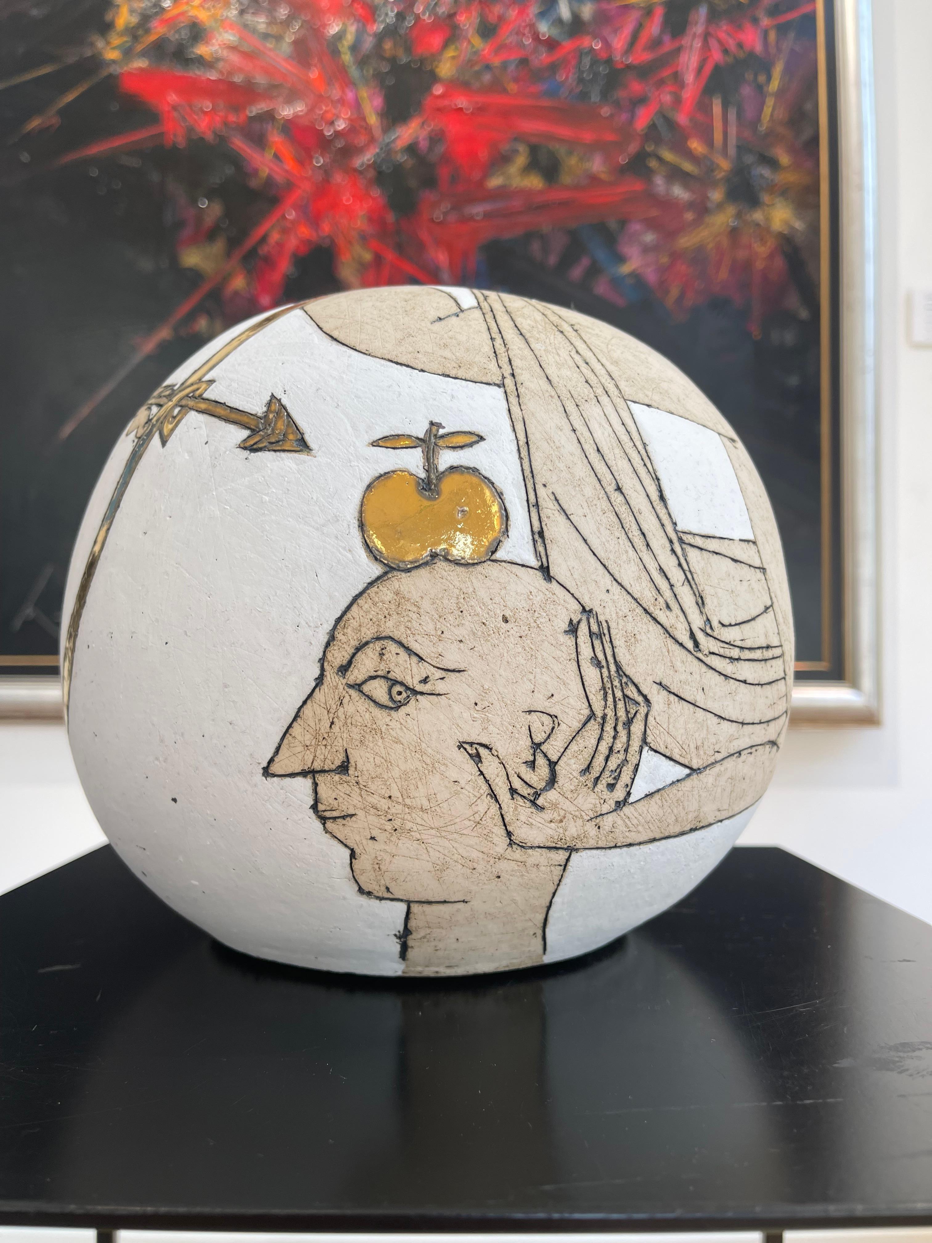 La Pomme - Brown Figurative Sculpture by Nina Khemchyan