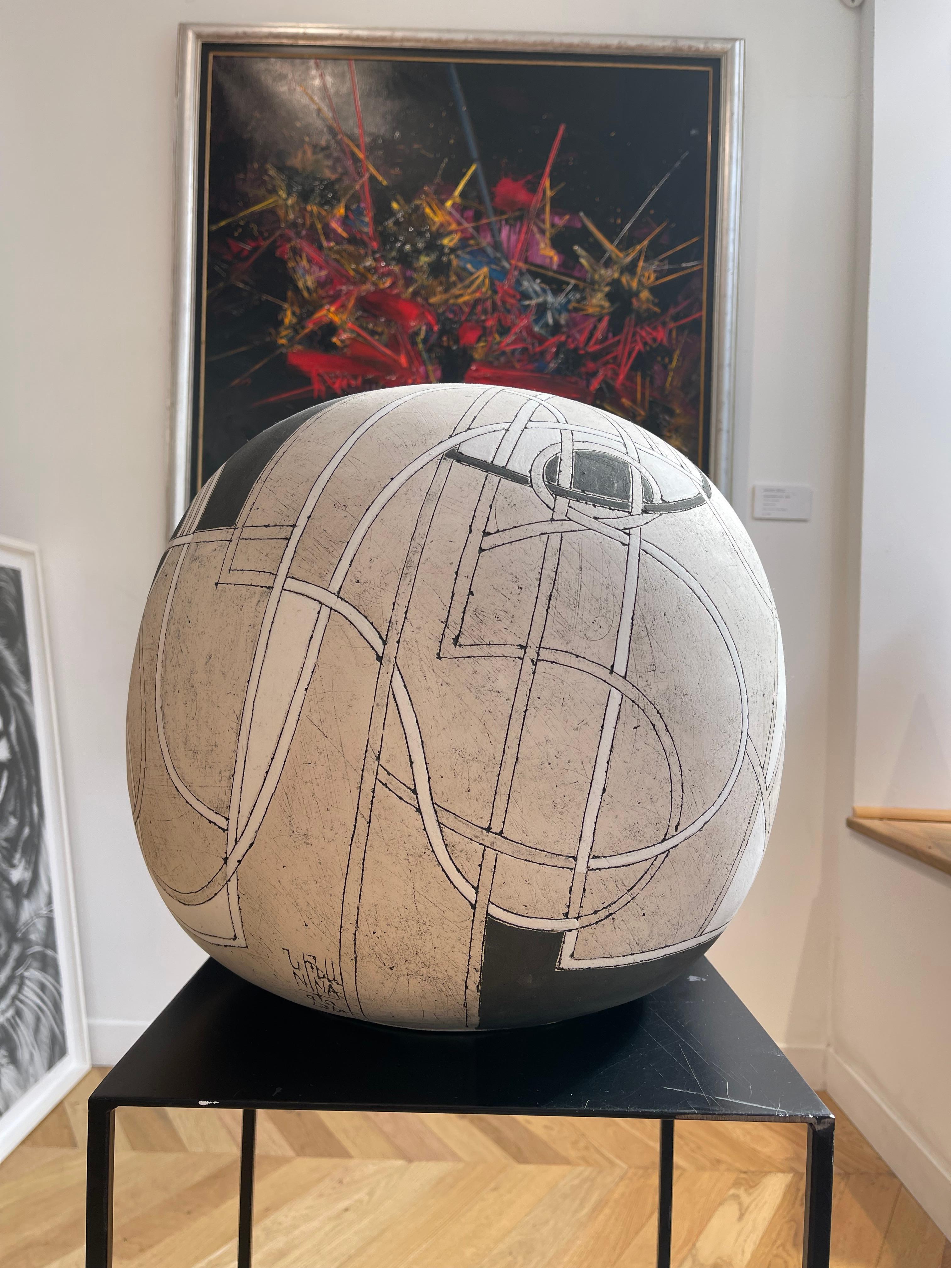 Prière - Beige Abstract Sculpture by Nina Khemchyan