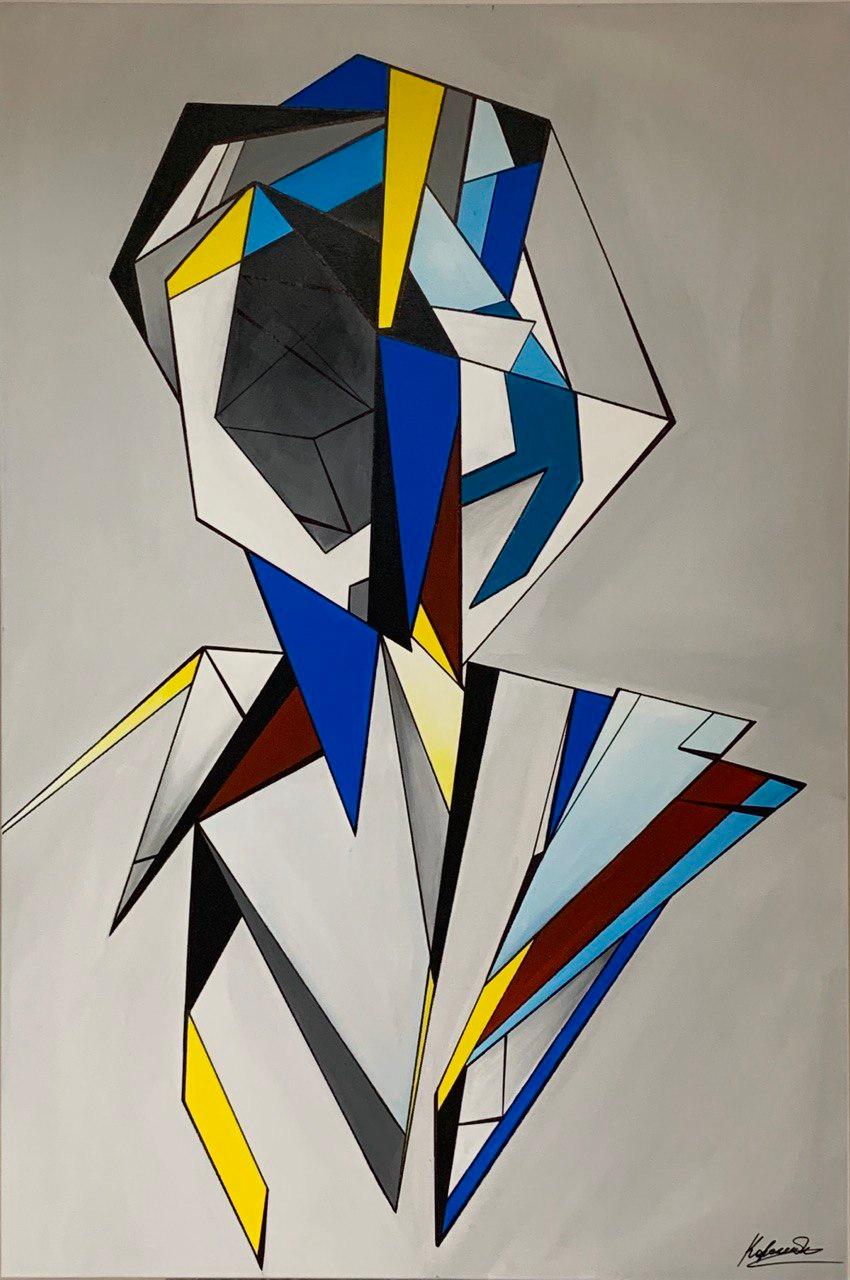 "Carisma" Pittura acrilica astratta da 47" x 31" pollici di Nina Koroleva 1