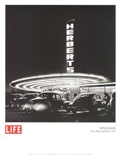 Used Nina Leen 'Neon Drive-In Diner' 1997- Offset Lithograph