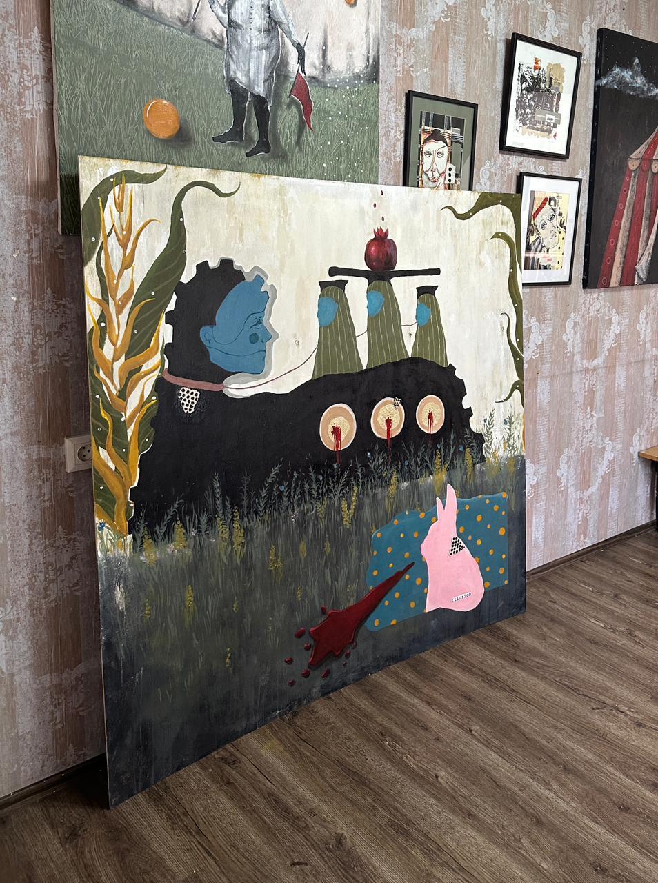Arte contemporanea georgiana di Nina Narimanishvili - L'illusione della paura in vendita 3
