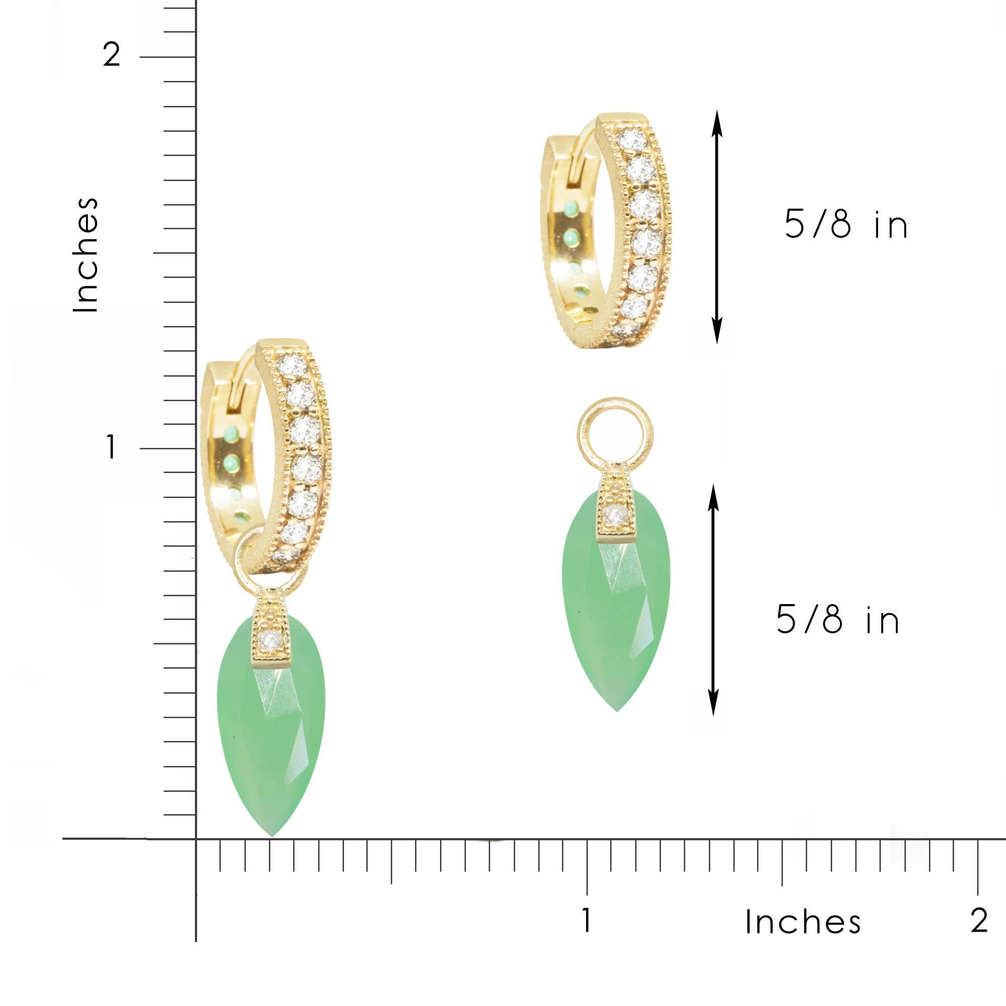 Women's or Men's Nina Nguyen Chrysoprase 18 Karat Gold Earrings For Sale