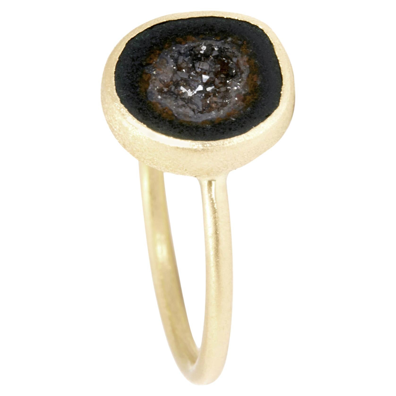 Nina Nguyen Geode 18 Karat Gold Ring Bezel-Set