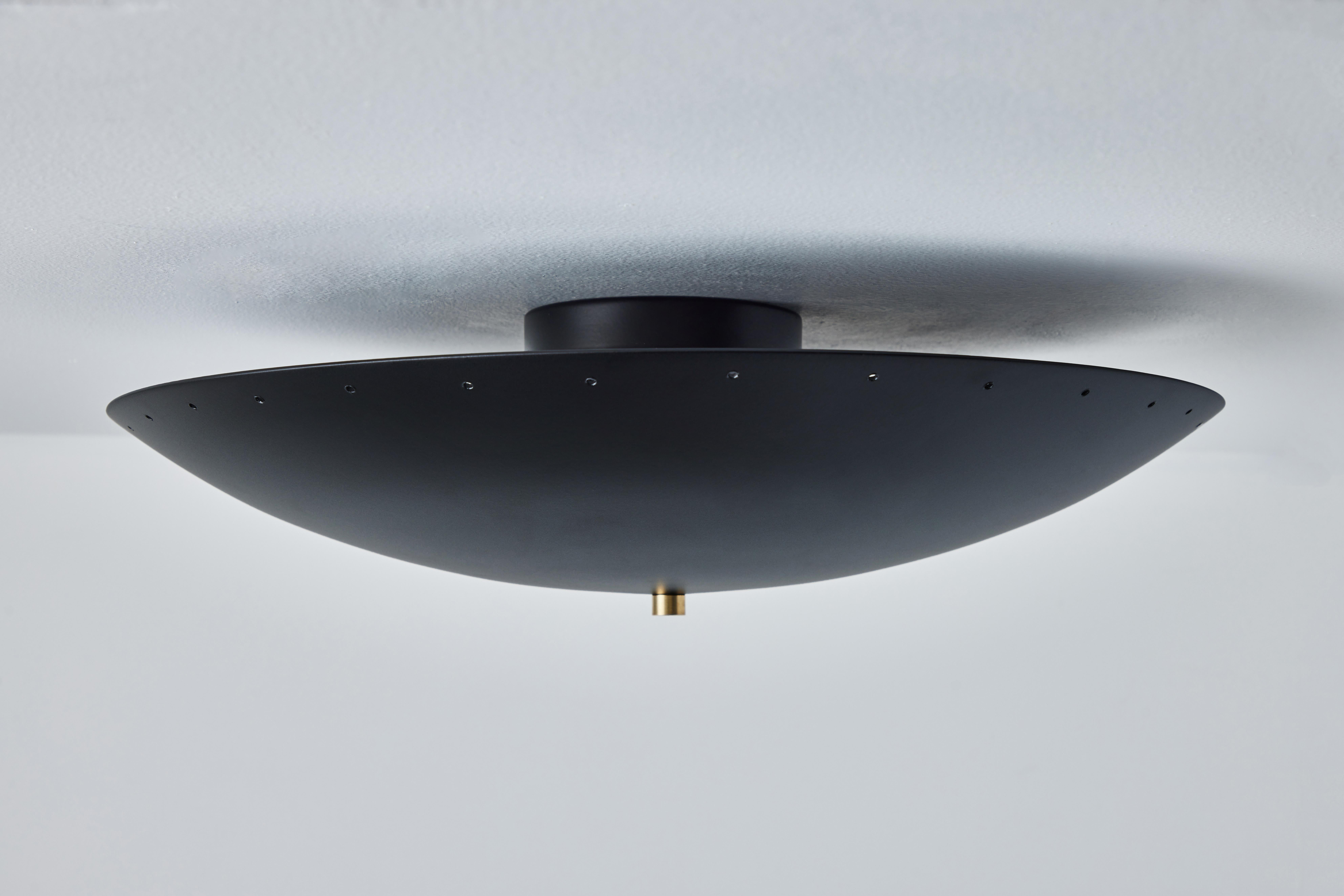 Painted 'Nina' Perforated Dome Ceiling Lamp in Black by Alvaro Benitez For Sale